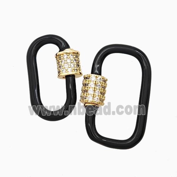 Copper Clasp Pave Zircon, Gold Plated
