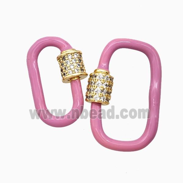 Copper Clasp Pave Zircon, Gold Plated