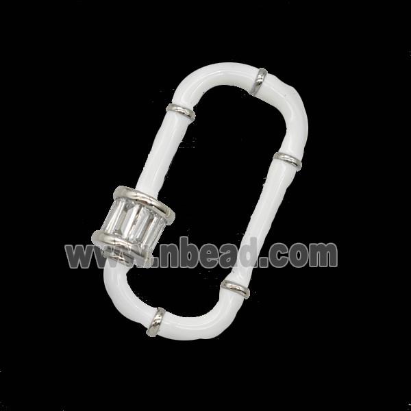 Copper Clasp Pave Zircon, Gold Plated