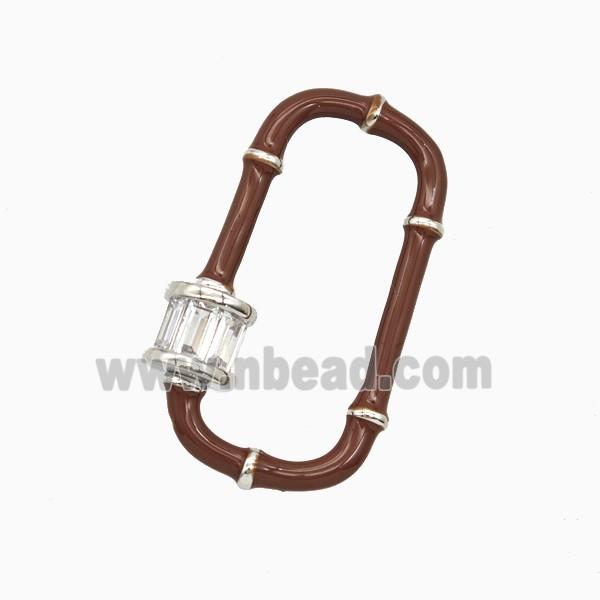 Copper Clasp Pave Zircon, Gold Plated