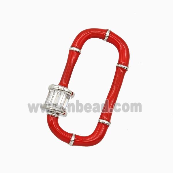 Copper Clasp Pave Zircon, Gold Plated