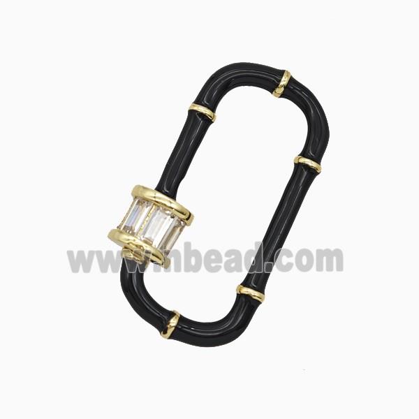 Copper Clasp Pave Zircon, Gold Plated