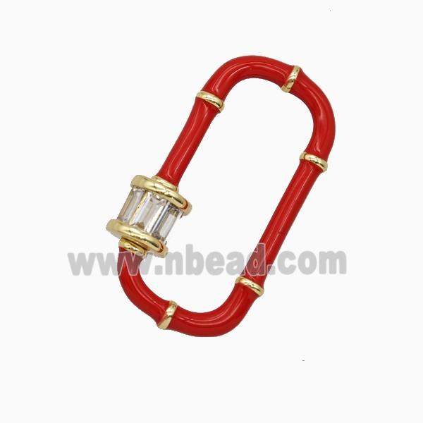 Copper Clasp Pave Zircon, Gold Plated