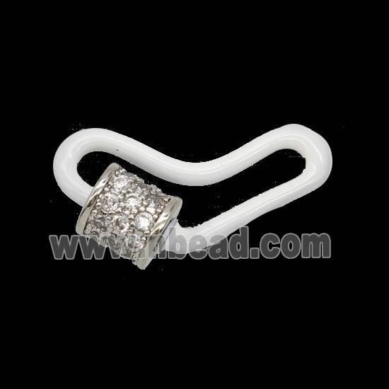 Copper Clasp Pave Zircon, Gold Plated