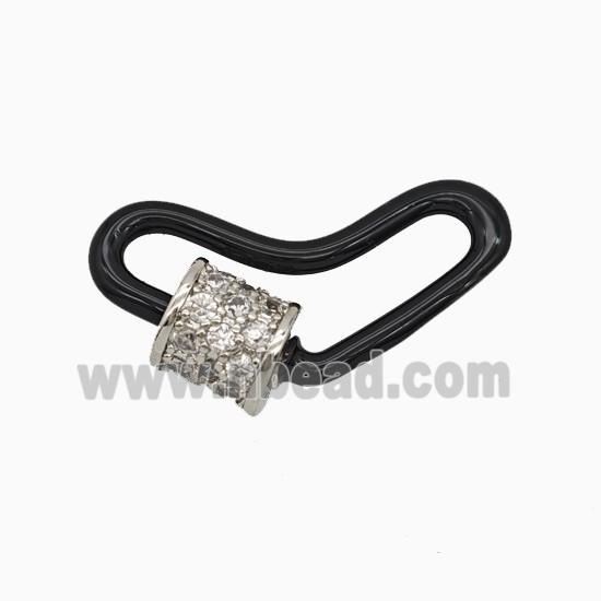Copper Clasp Pave Zircon, Gold Plated