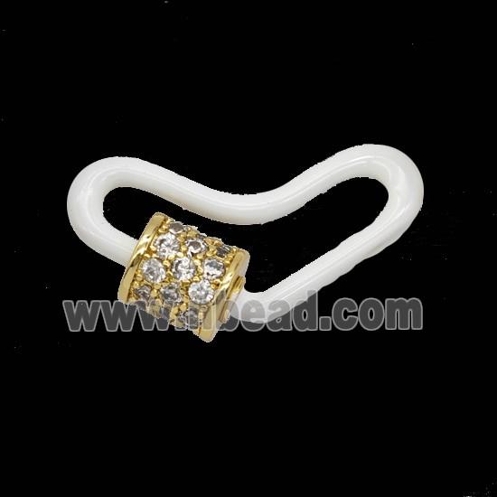 Copper Clasp Pave Zircon, Gold Plated