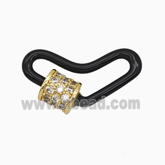 Copper Clasp Pave Zircon, Gold Plated