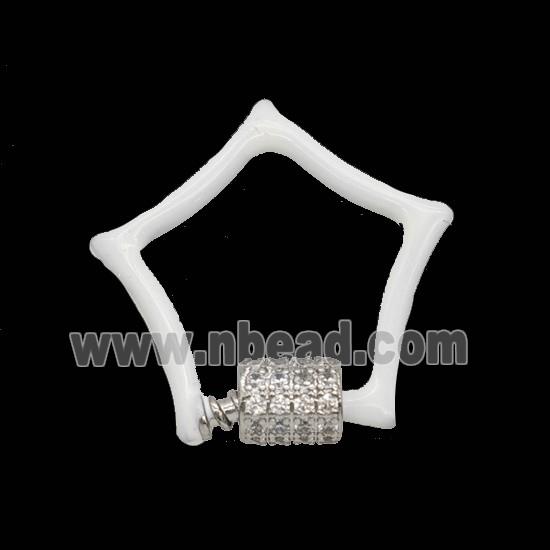 Copper Clasp Pave Zircon, Gold Plated