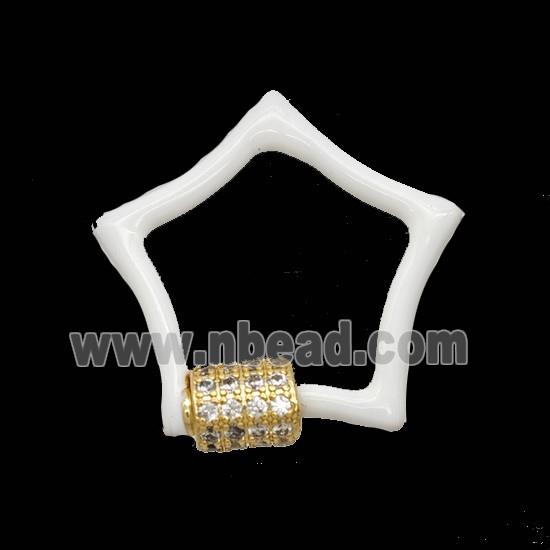 Copper Clasp Pave Zircon, Gold Plated