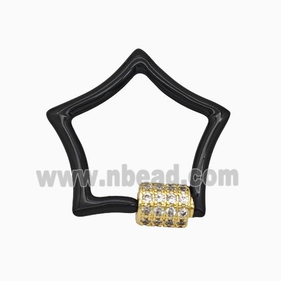 Copper Clasp Pave Zircon, Gold Plated