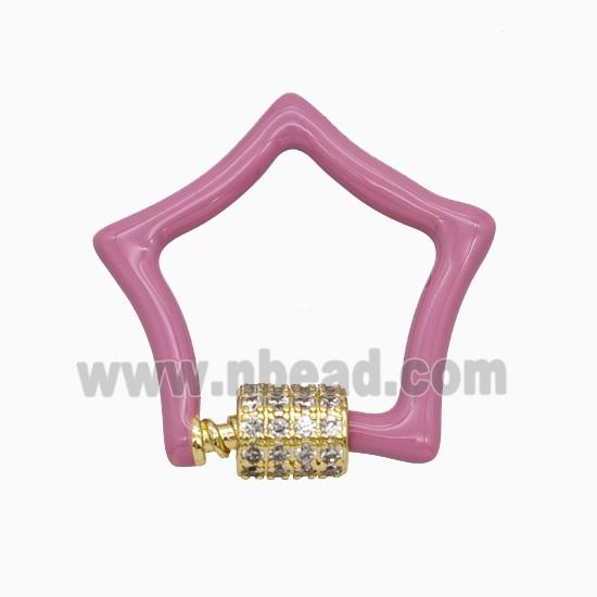 Copper Clasp Pave Zircon, Gold Plated