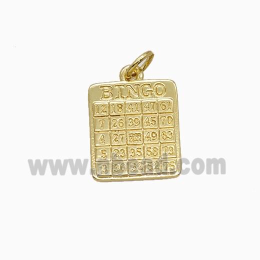 Copper Bingo Pendant Games Gold Plated