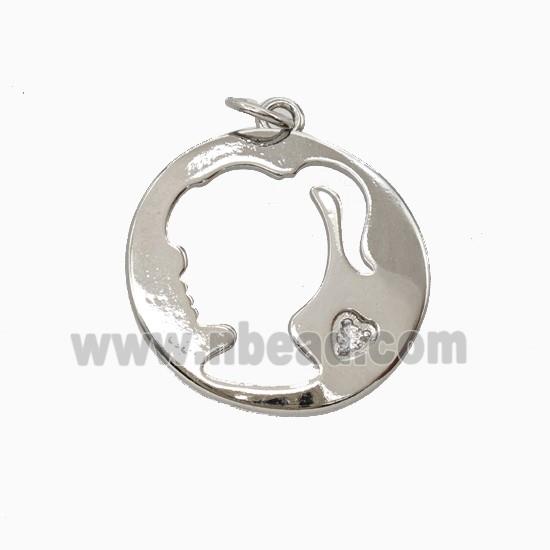 Copper Pendant, Platinum Plated