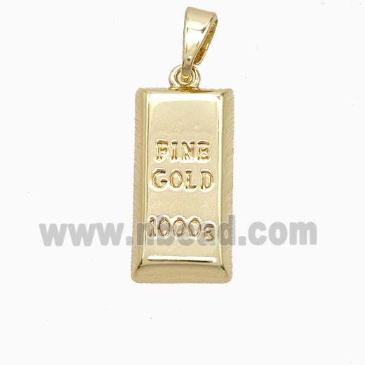 Copper Nugget Pendant Slice Gold Plated