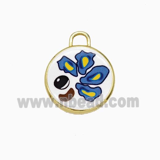 Copper Circle Pendant Painted Gold Plated