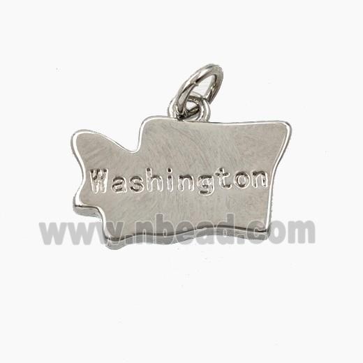 Copper Maps Of Washington Pendant Platinum Plated