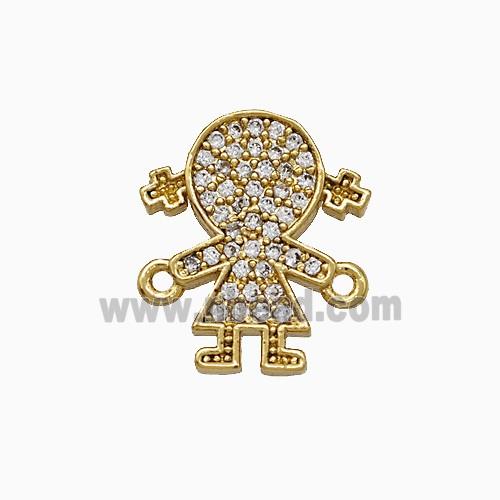 Copper Kids Girls Connector Pave Zirconia Gold Plated