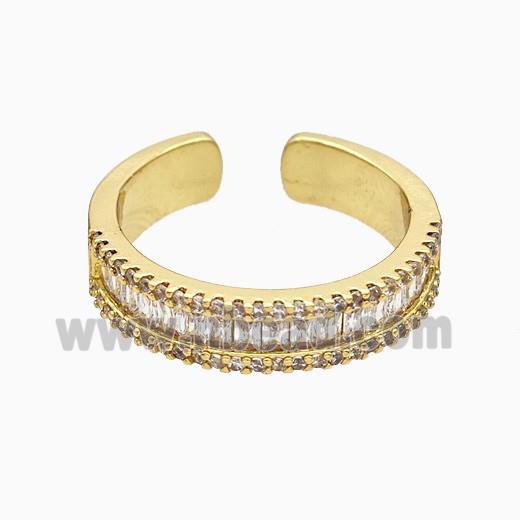 Copper Ring Pave Zircon Gold Plated