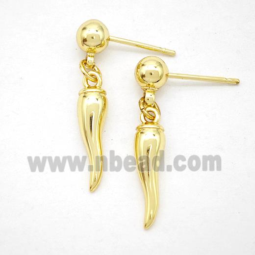 Copper Chili Stud Earrings Gold Plated