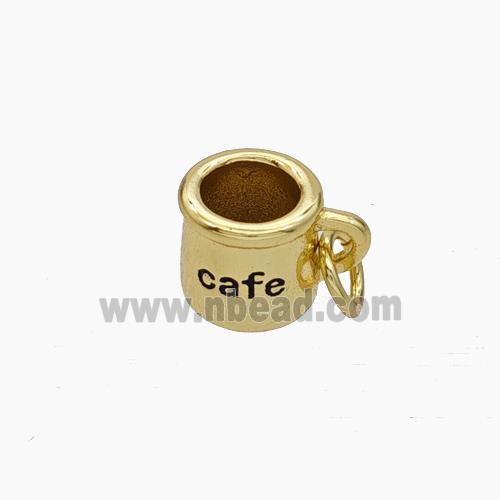 Copper Cafe-Cup Pendant Painted Gold Plated