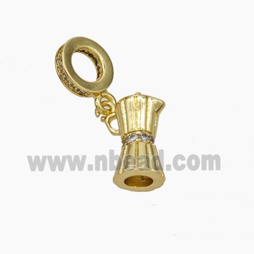 Copper Pendant Pave Zirconia Gold Plated