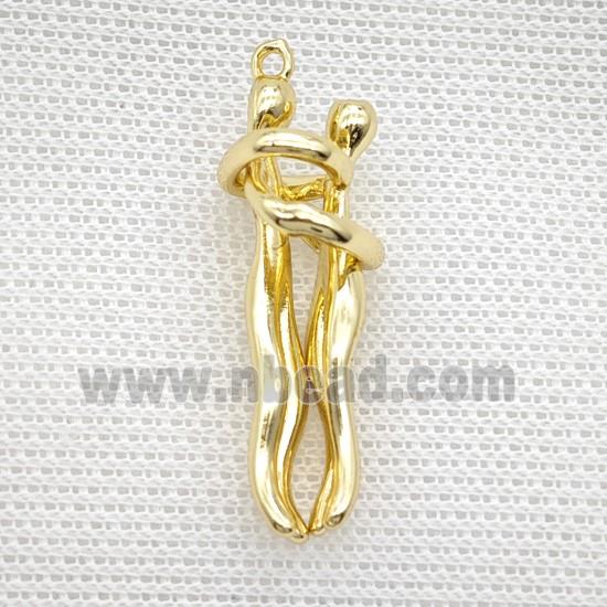 Copper Couple Pendant Gold Plated
