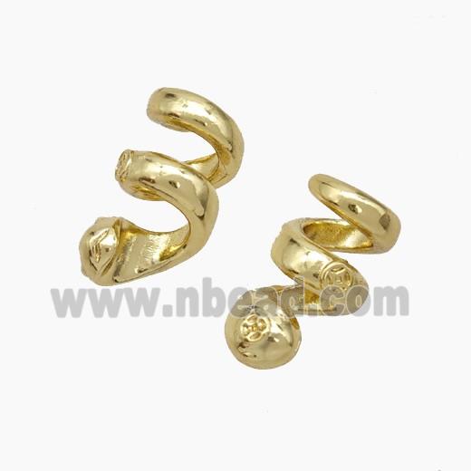 Copper Snake Pendant Nohole Gold Plated