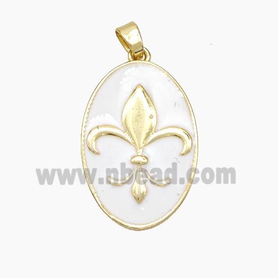 Enamel Copper Pendant, Gold plated