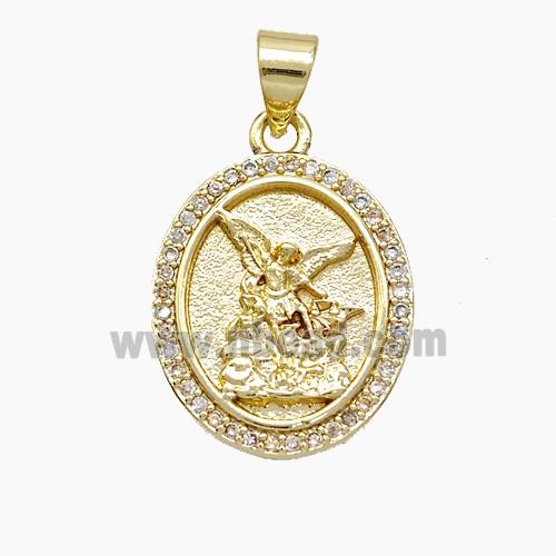 Copper Fairy Pendant Pave Zirconia Gold Plated