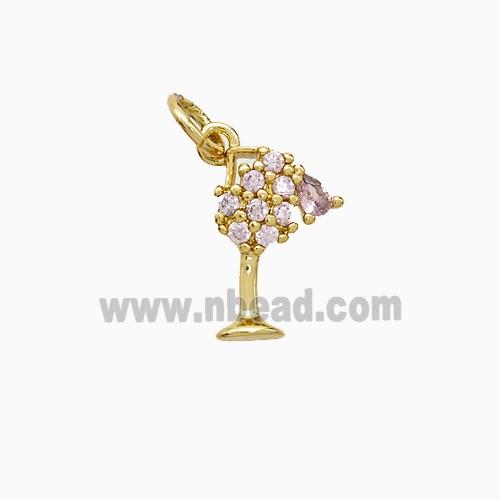 Copper Cup Pendnat Pave Zirconia Gold Plated