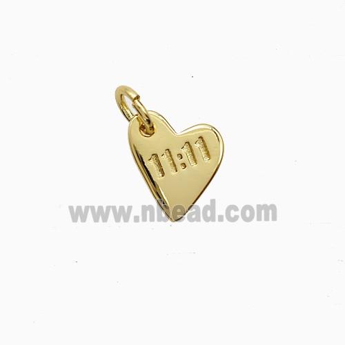 Copper Heart Pendant Double Eleven Gold Plated