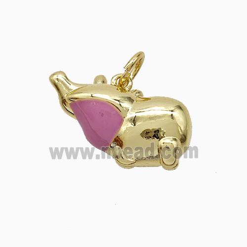 Enamel Copper Pendant, Gold Plated