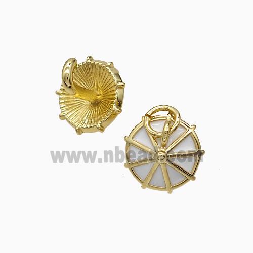 Enamel Copper Pendant, Gold Plated
