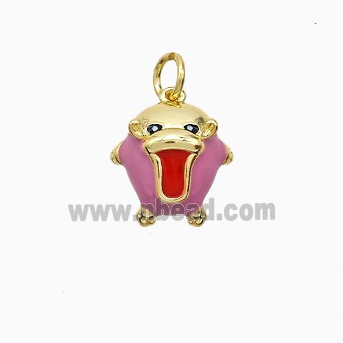 Enamel Copper Pendant, Gold Plated