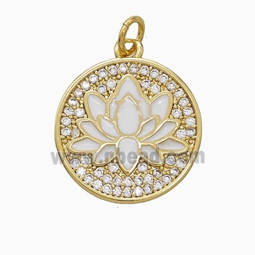Enamel Copper Pendant, Gold Plated