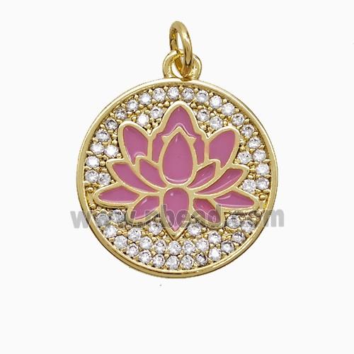 Enamel Copper Pendant, Gold Plated