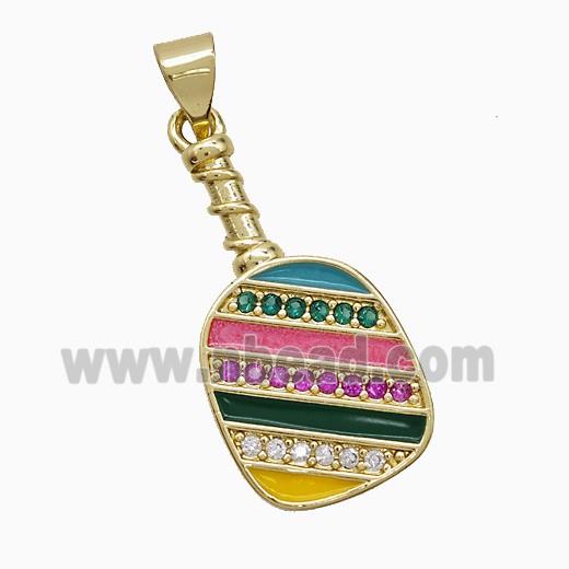Enamel Copper Pendant, Gold Plated