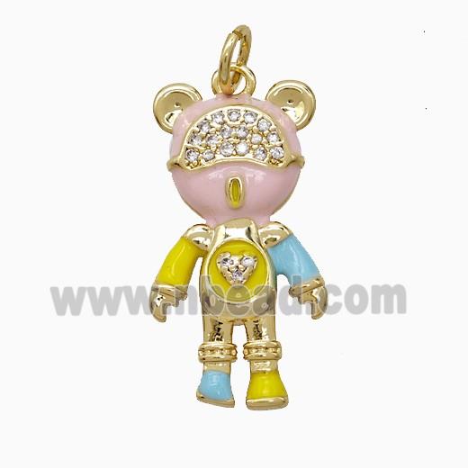 Enamel Copper Pendant, Gold Plated