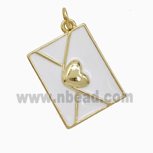 Enamel Copper Pendant, Gold Plated