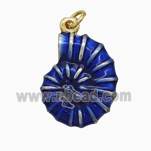 Enamel Copper Pendant, Gold Plated