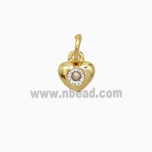 Copper Pendant Pave Zircon, Gold Plated