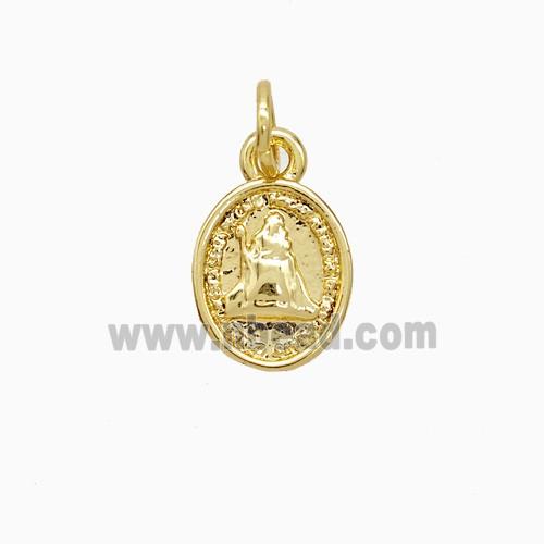 Copper Pendant Pave Zircon, Gold Plated