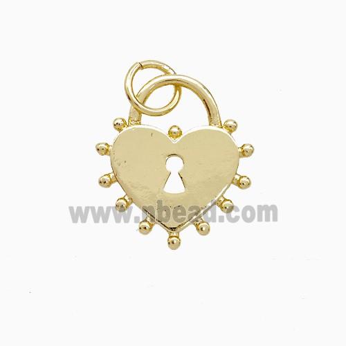 Copper Pendant Pave Zircon, Gold Plated
