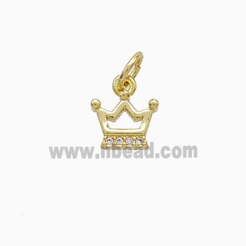 Copper Pendant Pave Zircon, Gold Plated