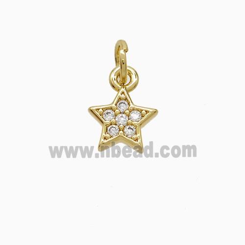Copper Pendant Pave Zircon, Gold Plated