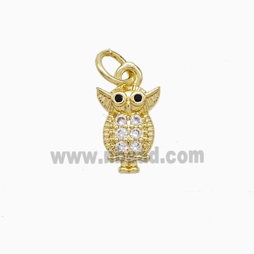 Copper Pendant Pave Zircon, Gold Plated