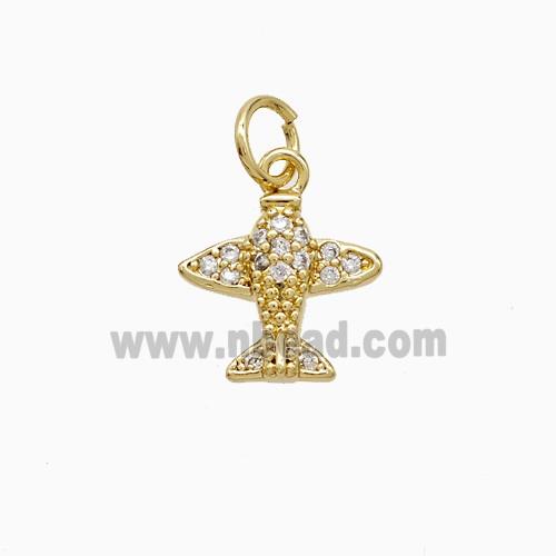 Copper Pendant Pave Zircon, Gold Plated