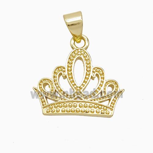 Copper Pendant Pave Zircon, Gold Plated