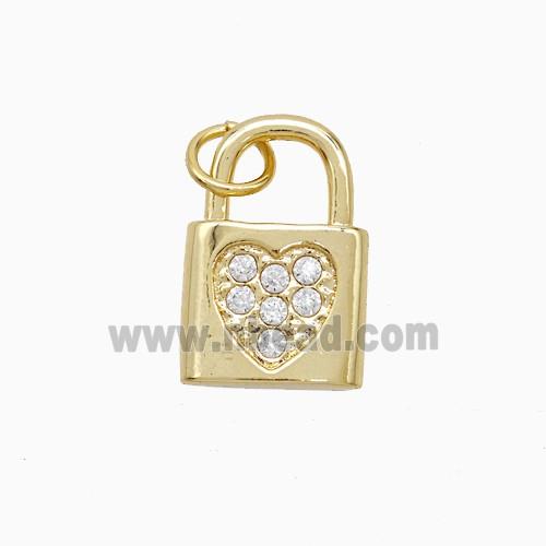 Copper Pendant Pave Zircon, Gold Plated