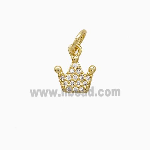 Copper Pendant Pave Zircon, Gold Plated